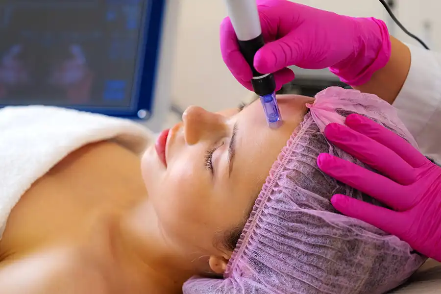 Targeted mesotherapy micro-injections performed by Dr. Mehri Pourkand in Dubai.